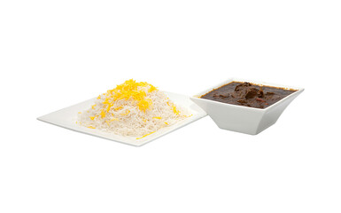 Arabic food and Persian cuisine on isolated background