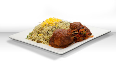 Arabic food and Persian cuisine on isolated background