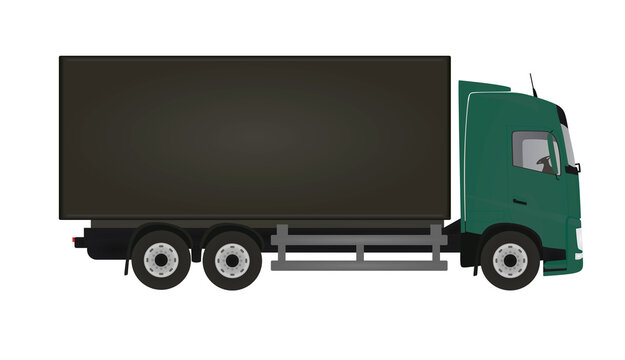 Green Delivery Truck. Vector Illustration