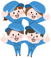 笑顔の作業員のイラスト