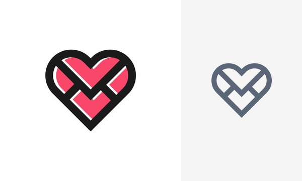 Love mail logo design vector