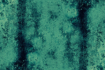 Grunge textured abandoned green wall surface for background