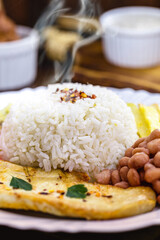 rice and beans typical of Brazil, the main meal of the Brazilian