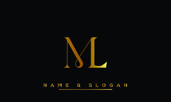 ML,  LM,  M,  L   Abstract  Letters  Logo  Monogram