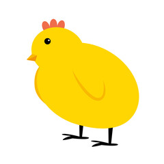 Little Yelllow Chicken simple icon. Illustration