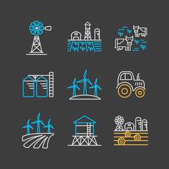 Farm Field vector icon. Agriculture sign