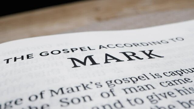 Close Up of Gospel According to Mark