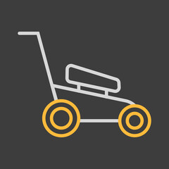Lawn mower vector icon. Gardening grass-cutter