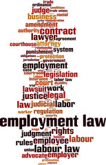 Obraz premium Employment law word cloud