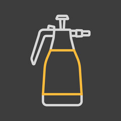 Garden hand compression sprayer pump vector icon