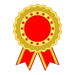 gold reward medal emblem cartoon isolated