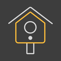 Wooden birdhouse, place for nest vector icon