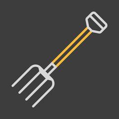 Garden pitchfork isolated vector icon