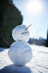 snowman on the snow