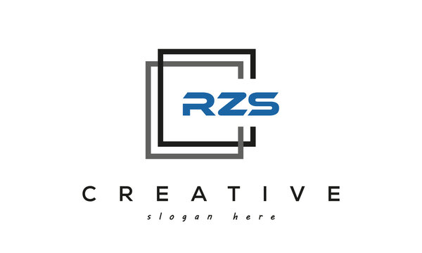 RZS square frame three letters logo design vector	