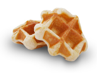 Couple amazing waffles are on a white background 