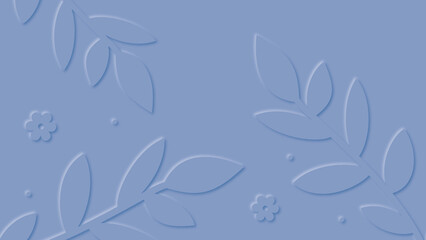 Fototapeta na wymiar Simple paper cut leaf on blue background, spring concept, vector illustration.