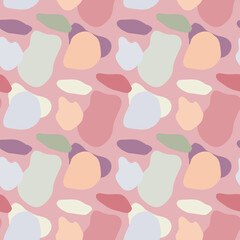 Doodle circle shape seamless pattern. Abstract camouflage background.