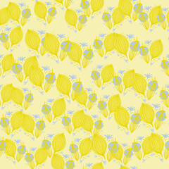 Seamless pattern with contemporary leaves. Creative floral leaf wallpaper.