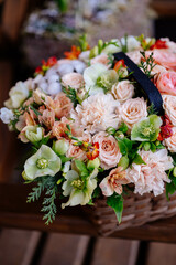 spring, flower basket, coarse plan, flower store
