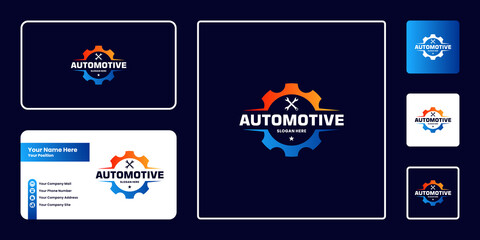 Obraz na płótnie Canvas automotive logo design. modern auto car service, repair, modification logo vector