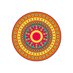 Background with a symmetrical colorful pattern, Indian pattern, oriental pattern,Doodle vintage Violet lace Doodle Ethnic Festive Abstract Vector Pattern