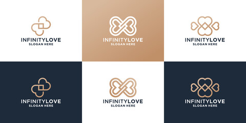 Naklejka premium collection of infinity love logo design for your company.