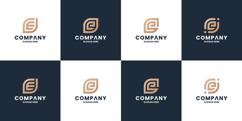 Fototapeta na wymiar creative letter E logo design monogram. E monogram logo inspiration.