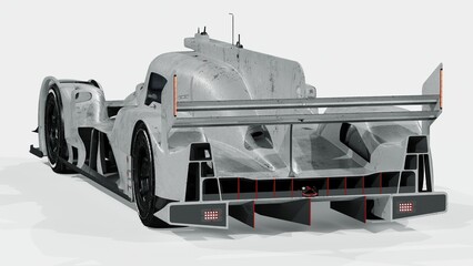 3D rendering of a brand-less generic racing car
