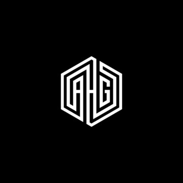 Letter AHG with hexagon. letter AHG logo design vector template. Abstract initial letter AHG logo, usable for branding and business logos, Flat Logo Design Template, vector illustration