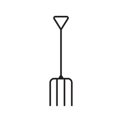 Pitchfork, simple gardening icon in trendy line style isolated on white background for web apps and mobile concept. Illustration