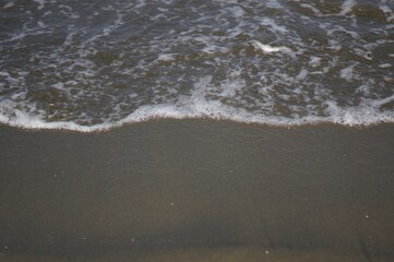 Foamy Wave Crashing at Shore
