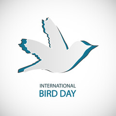 International bird day origami, vector art illustration.