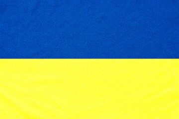 Blue and yellow fabric colors. National colors of Ukraine flag