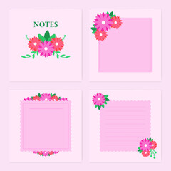paper blank notes with Flower design