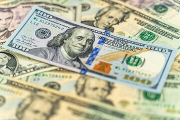 Background with money American dollar bills.