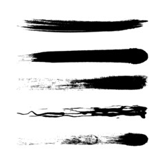 Set of hand drawn grunge brush lines collection design