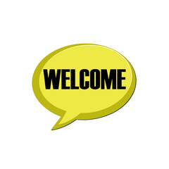 Welcome, speech bubble icon isolated on white background