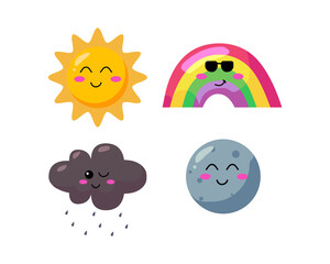 Cute weather icon design vector