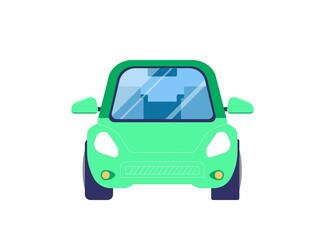 Front view of the car. Flat vector illustration