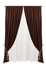 A beautiful curtain with a catch. Isolated white background.