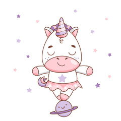 Cute baby unicorn dancing
