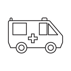 Ambulance car simple medicine icon in trendy line style isolated on white background for web applications and mobile concepts. illustration