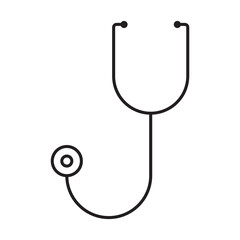 Phonendoscope simple medicine icon in trendy line style isolated on white background for web applications and mobile concepts. illustration