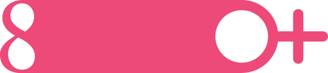 Women's day, March 8th female gender symbol design frame. 