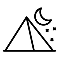 Moon pyramid icon outline vector. Ancient egypt. Cairo sand