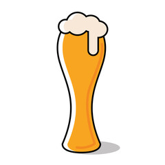 Isolated yellow beer glass with foam icon Vector illustration