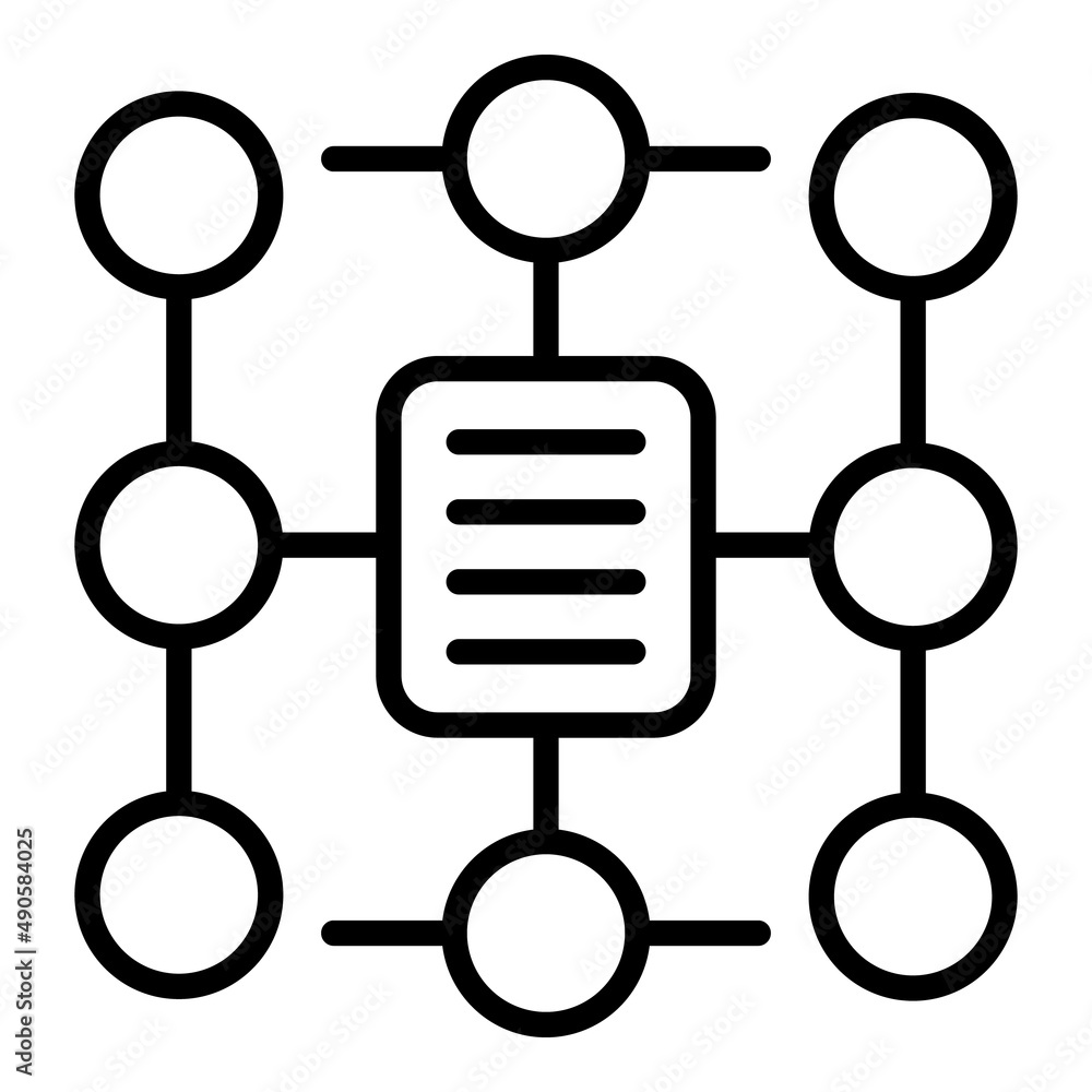 Poster workflow scheme icon outline vector. work process. gear system