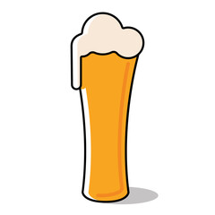 Isolated yellow beer glass with foam icon Vector illustration