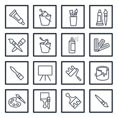 set of Brushes and Painting elements symbol template for graphic and web design collection logo vector illustration